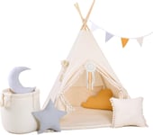 Niedliches Tipi-Zelt mit vielen Deko-Elementen